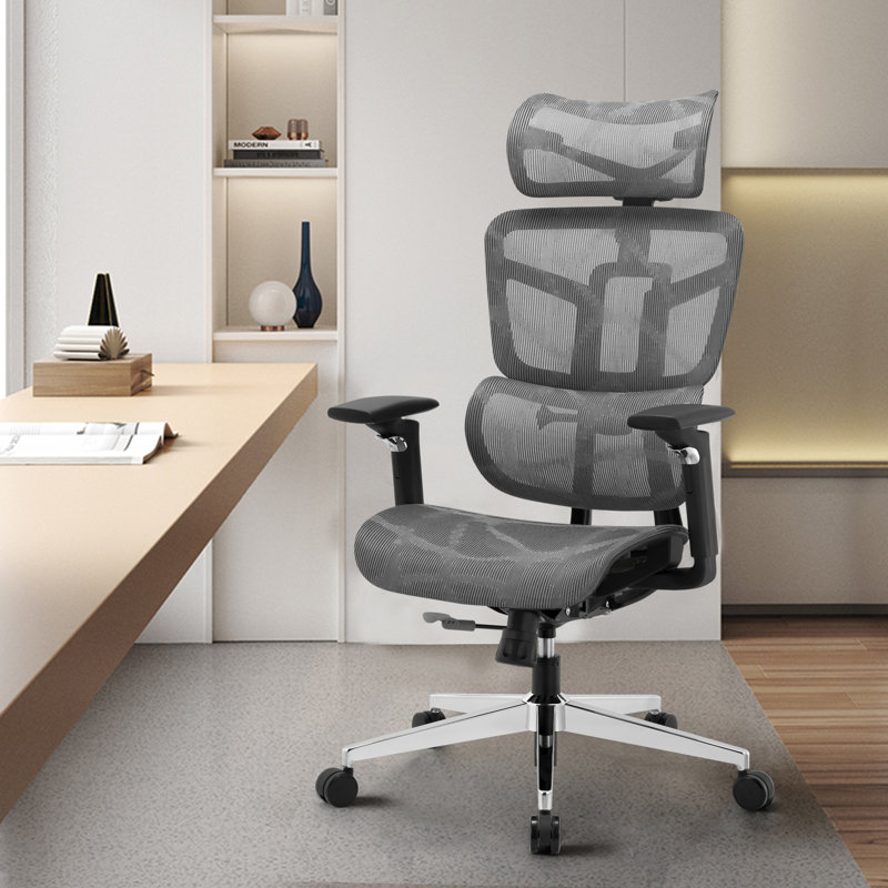 Inbox Zero Lakina Ergonomic Office Chair with Headrest 5D Arms Adjustable Back Lumbar Support Tilt Function Wayfair